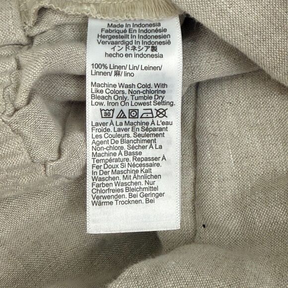 MADEWELL The Easy Pull-On Pant 100% Linen M Oat Elastic Waist Relax Straight B24 - Picture 6 of 6